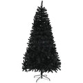 7.5ft Artificial Christmas Trees With Auto Open And Steel Base, Black