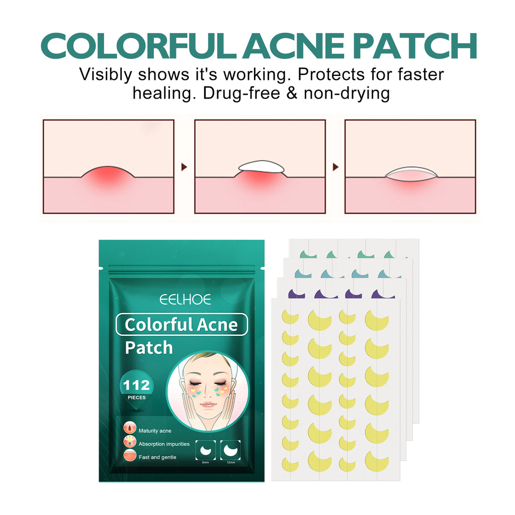 EELHOE Colorful Acne Patch, Repair And Clean The Mouth Blemish Clear Pocket Colorful Shaped Acne Patch