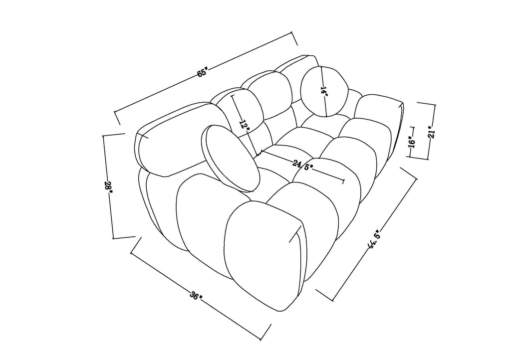 64.96 Length ,35.83inch Deepth ,human Body Structure For USA People, Marshmallow Sofa,boucle Sofa ,2 Seater, Olive Green BOUCLE