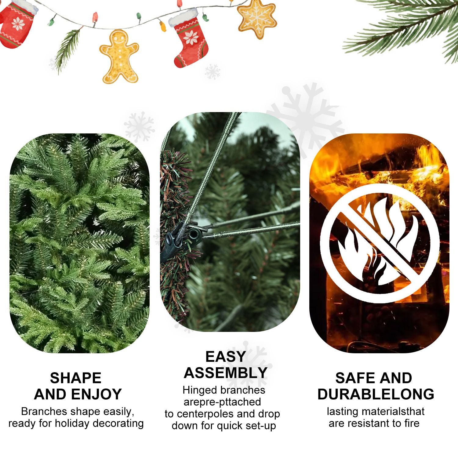 4ft PE PVC Hybrid Automatic Tree Steel Wire Wire Artificial Christmas Tree